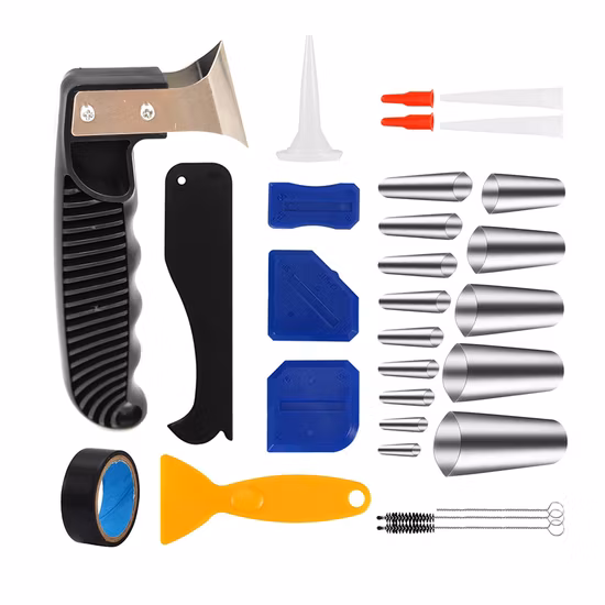 29 Piece Silicone Caulking Tools (stainless steelhead) Caulking Tool Sets for Kitchen Bathroom Window